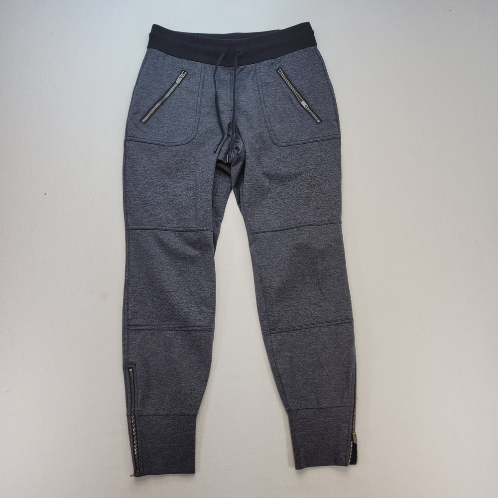 Athleta Flux Street Joggers Womens XS Gray Moto Zipper Ankle Travel Pants 870874